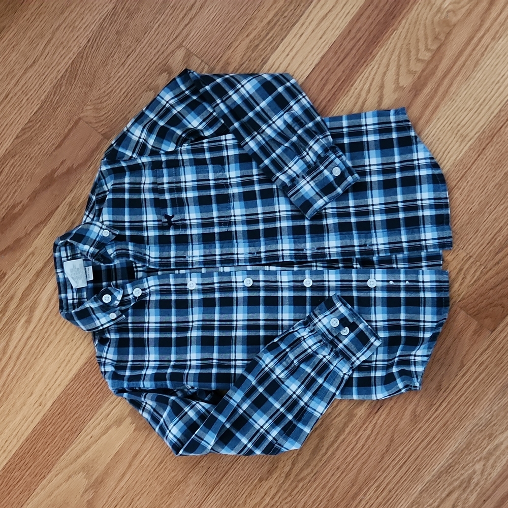 Jack Thomas blue/ navy, white plaid,  size 6